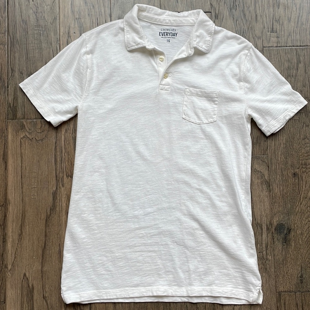 J. Crew Crewcuts Everyday Cotton Polo White Size 16. Like New